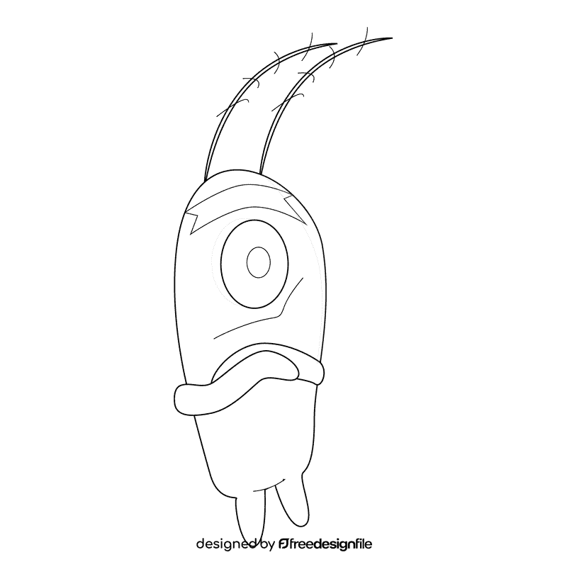Plankton proud black and white clipart