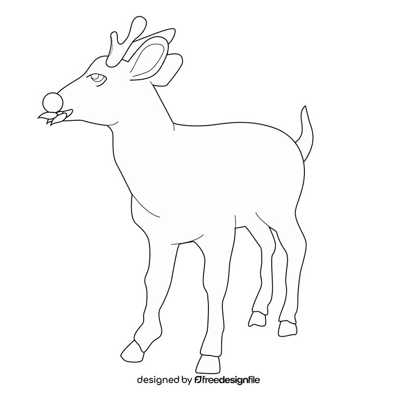 Rudolph eat black and white clipart