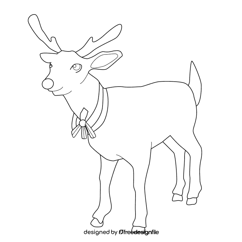Rudolph holly necklace black and white clipart