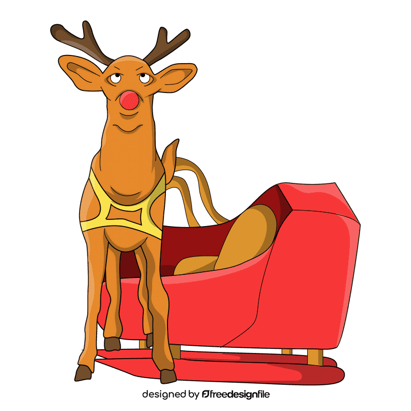 Rudolph sleigh clipart