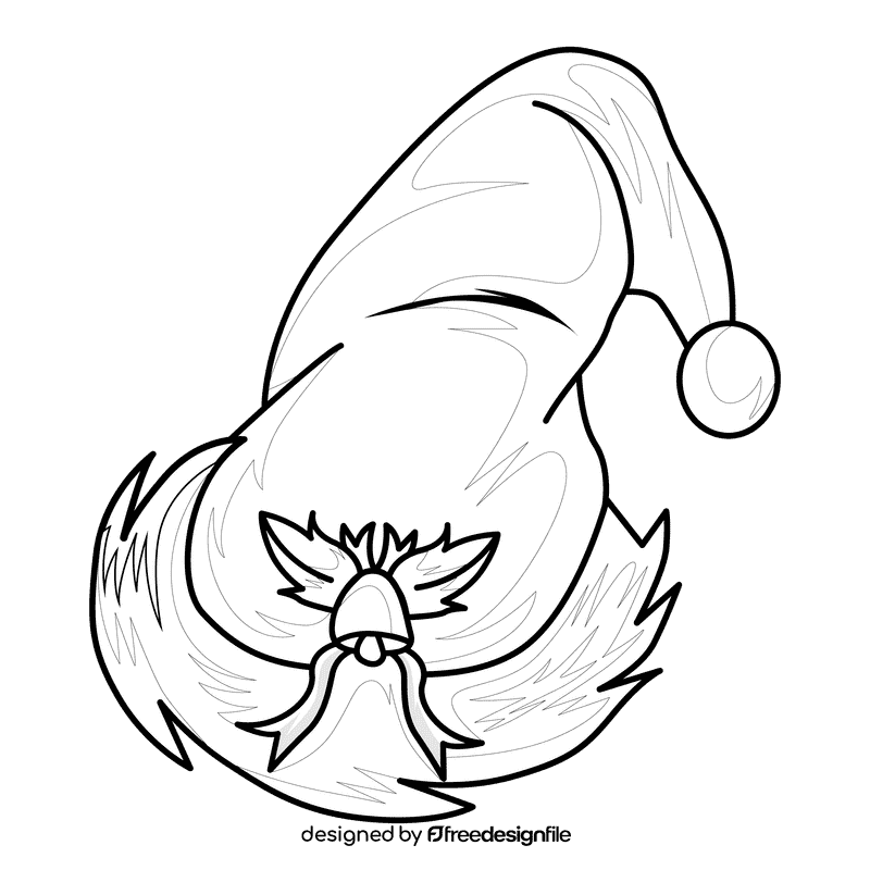 Santa bell black and white clipart
