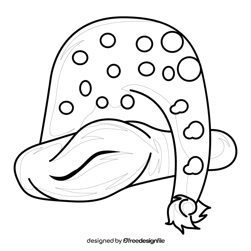 Santa dot motive black and white clipart