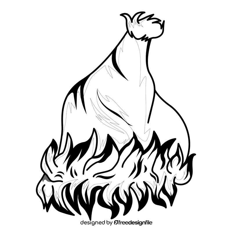 Santa fur black and white clipart