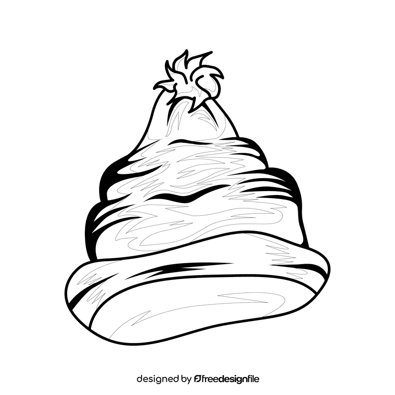 Santa stacked black and white clipart
