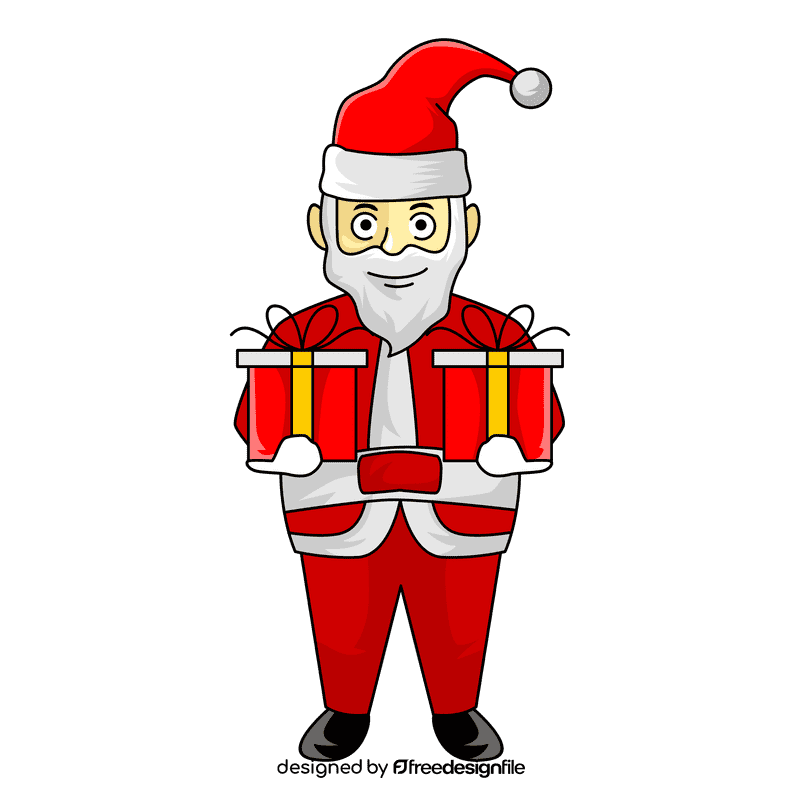 Santa claus double gift clipart