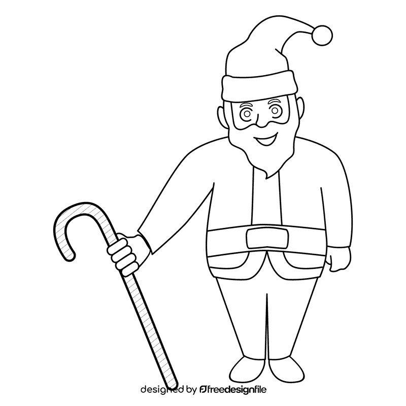 Santa claus sweet black and white clipart