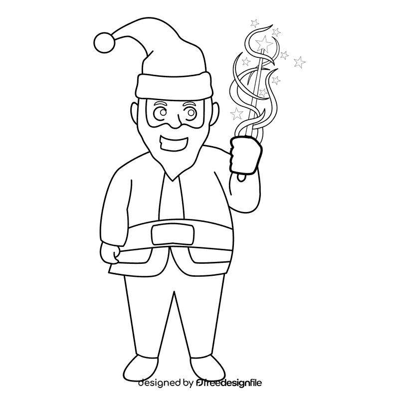 Santa claus wonder black and white clipart