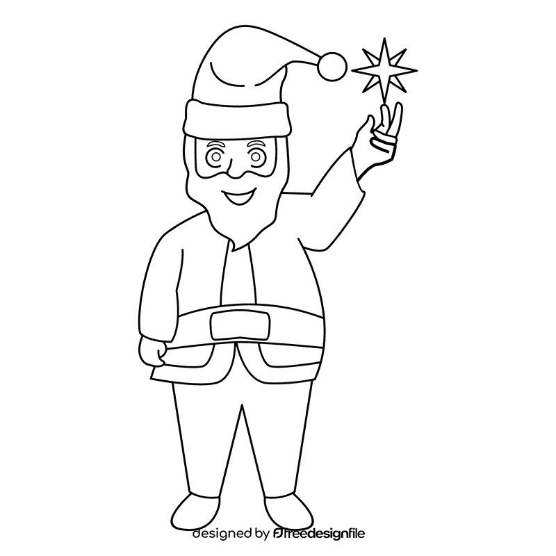 Santa claus xmas black and white clipart