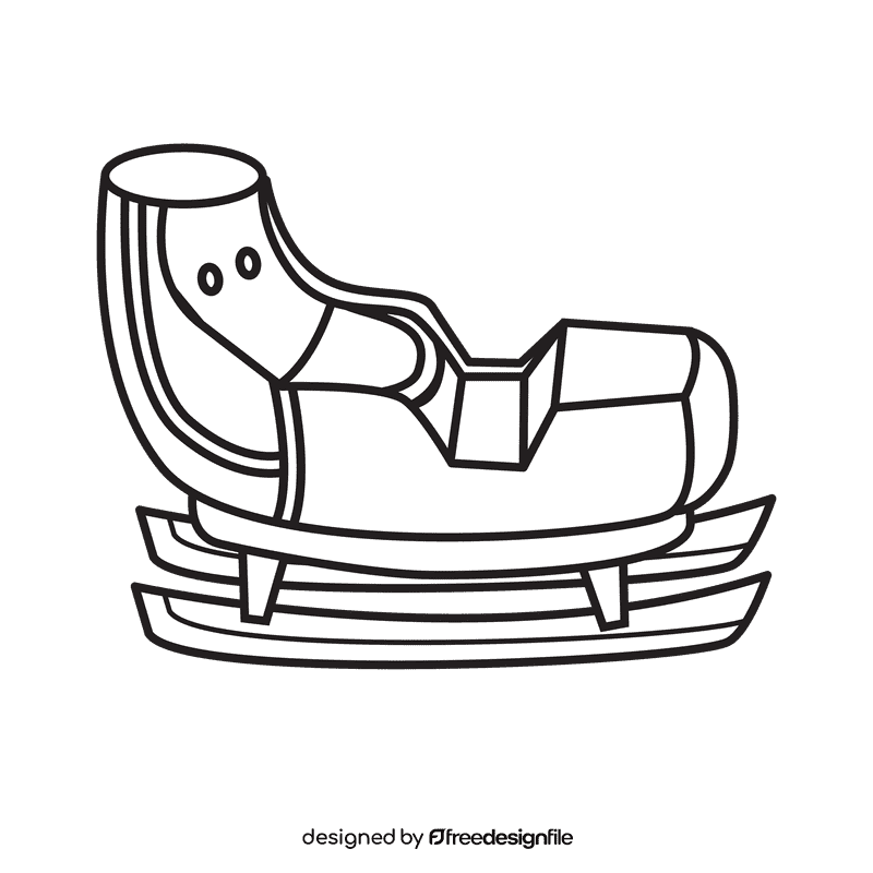 Sleigh Classic black and white clipart