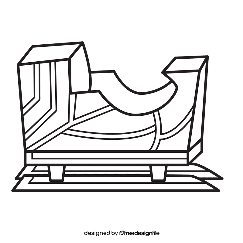 Sleigh Line black and white clipart