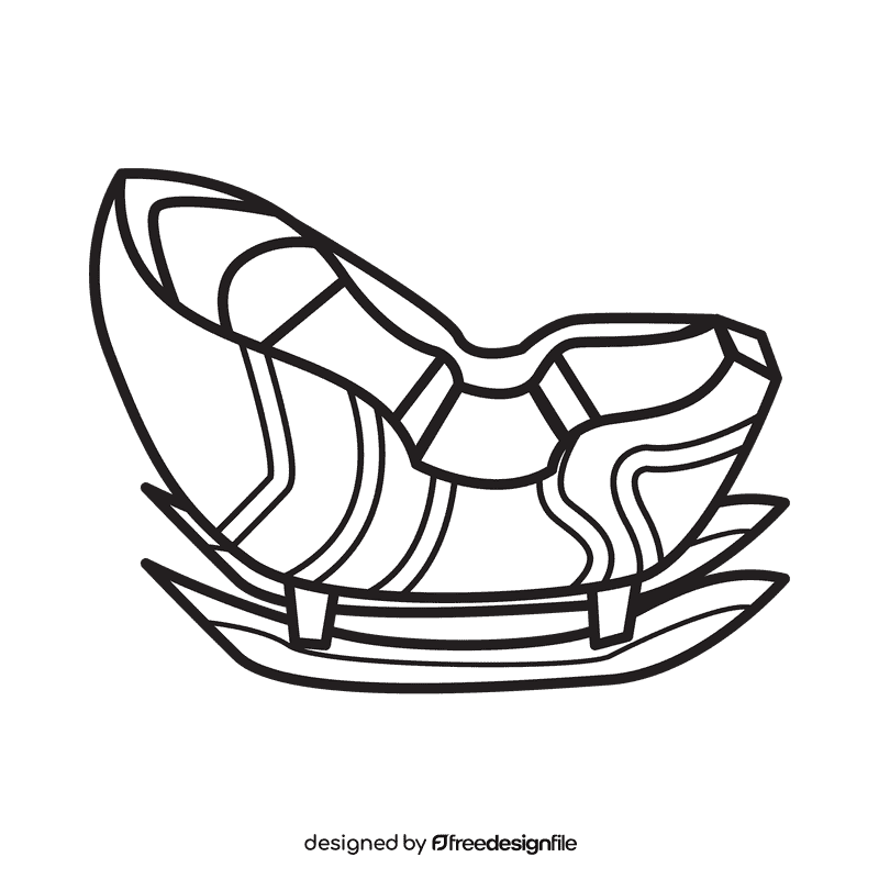 Sleigh Modern black and white clipart