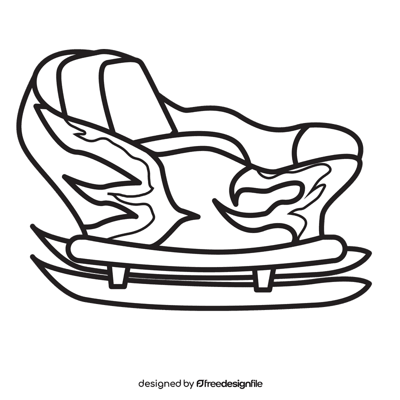 Sleigh Race black and white clipart
