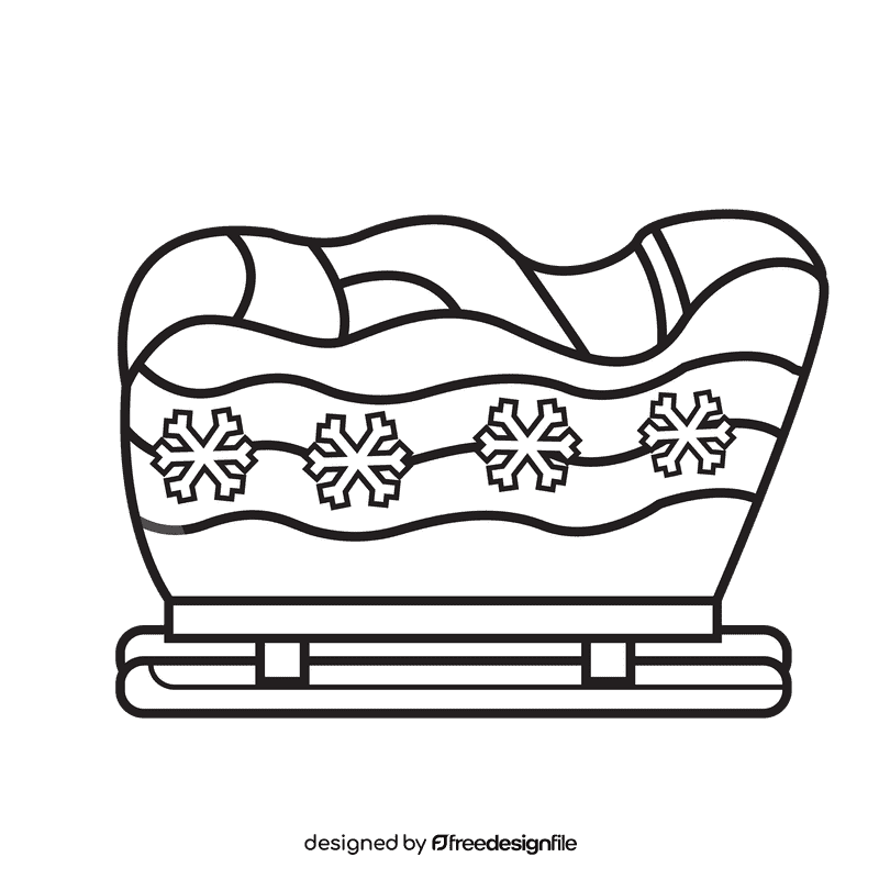Sleigh Snow black and white clipart