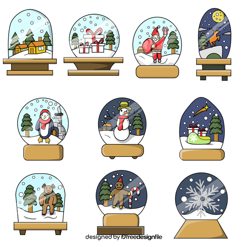 Snow globe set vector