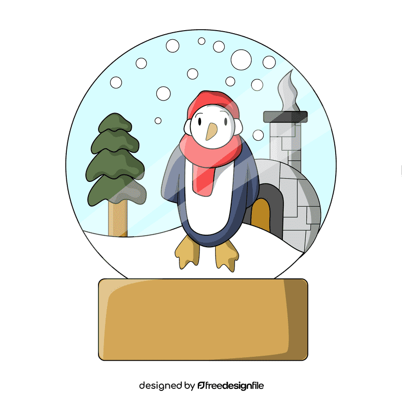 Snow globe penguin clipart