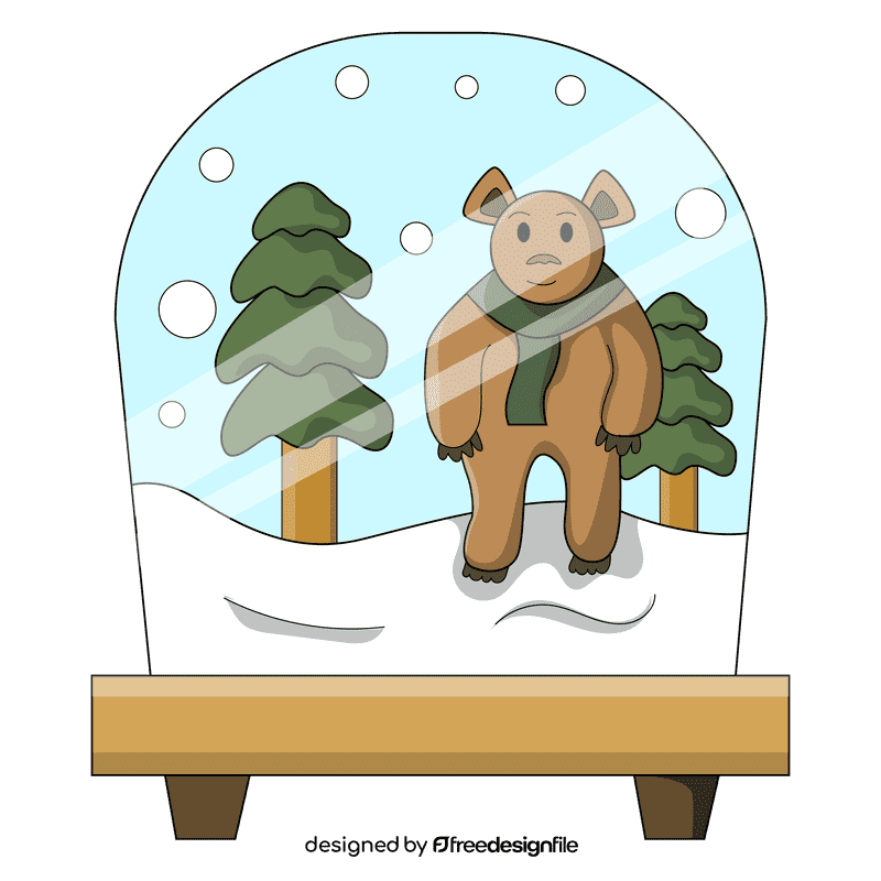 Snow globe polar bear clipart