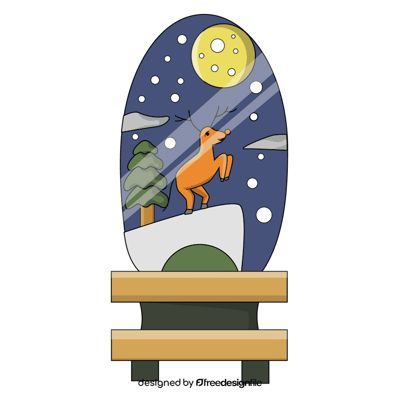 Snow globe rudolph clipart