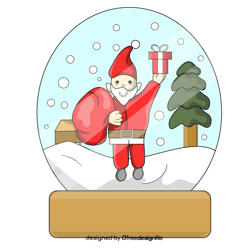 Snow globe santa claus clipart