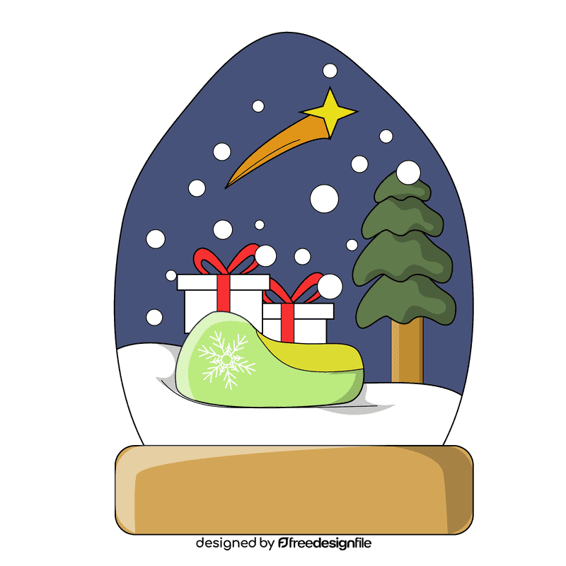 Snow globe sleigh gift clipart