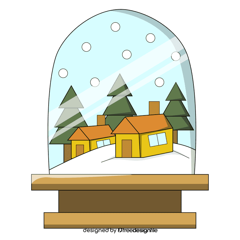 Snow globe snow village clipart