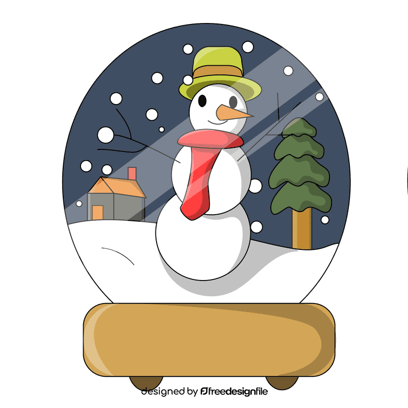Snow globe snowman clipart
