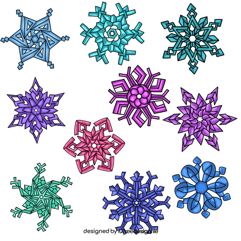 Snowflake Set vector