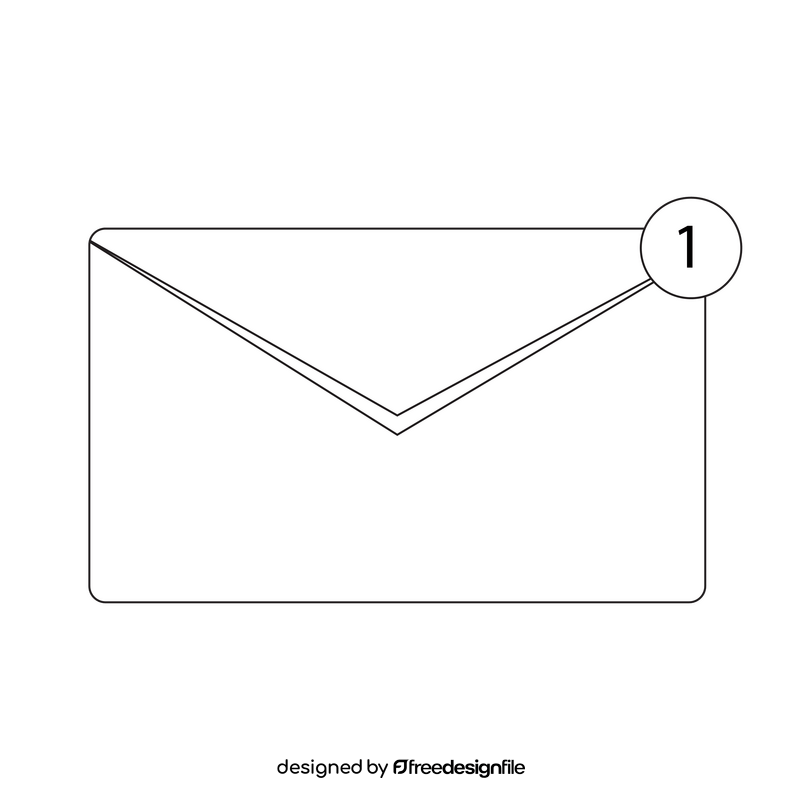 Message drawing black and white clipart