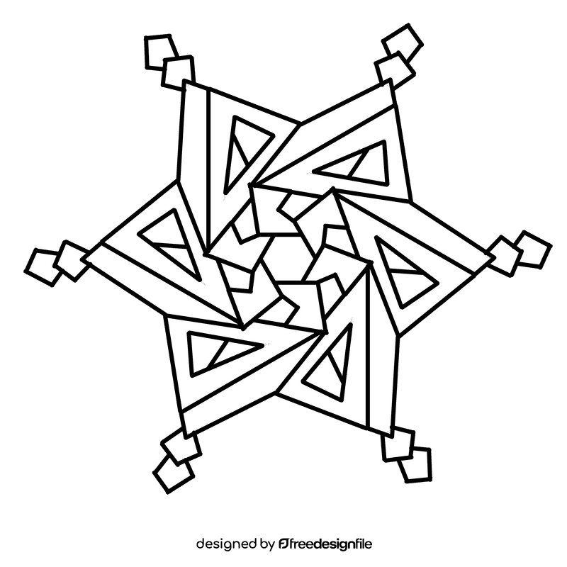 Snowflake black and white clipart
