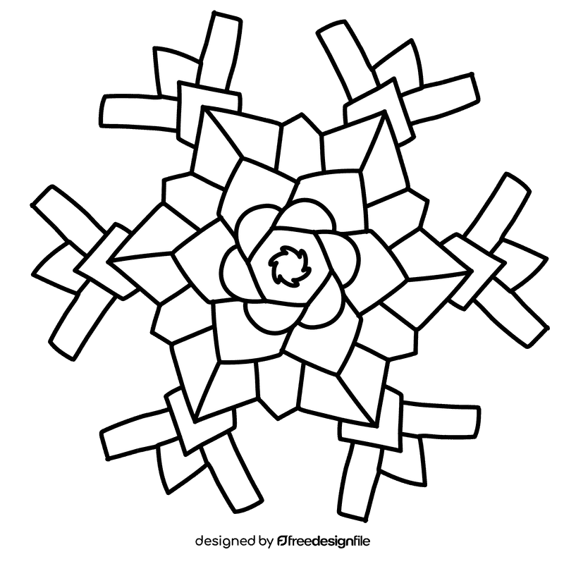 Snowflake black and white clipart