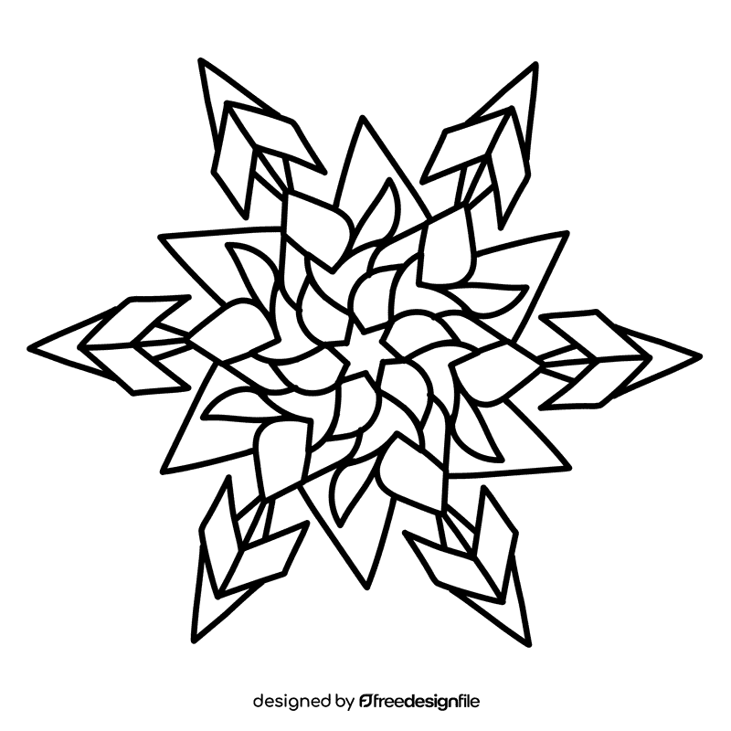 Snowflake black and white clipart