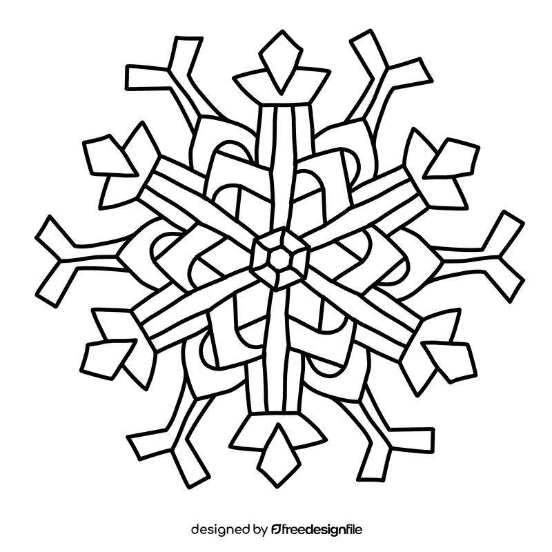 Snowflake black and white clipart