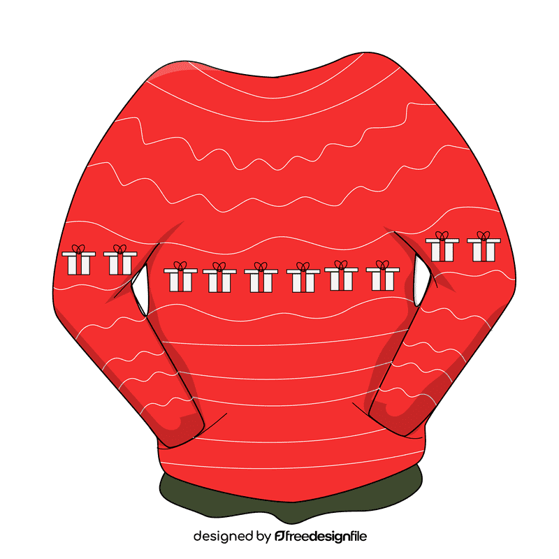 Ugly christmas sweater gift clipart