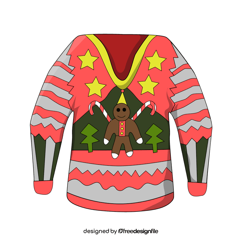 Ugly christmas sweater ginger bread clipart