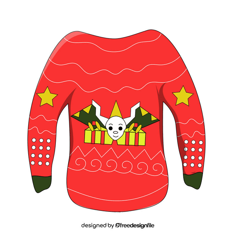 Ugly christmas sweater rudolph clipart