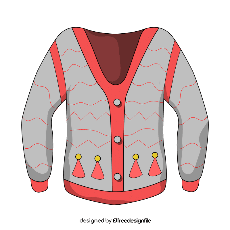 Ugly christmas sweater santa hat clipart