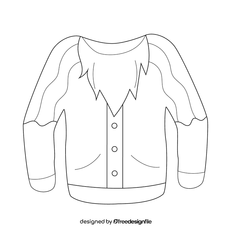 Ugly christmas sweater santa black and white clipart