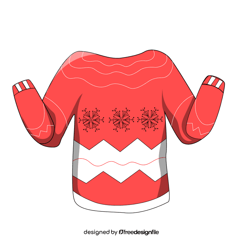 Ugly christmas sweater snowflake clipart
