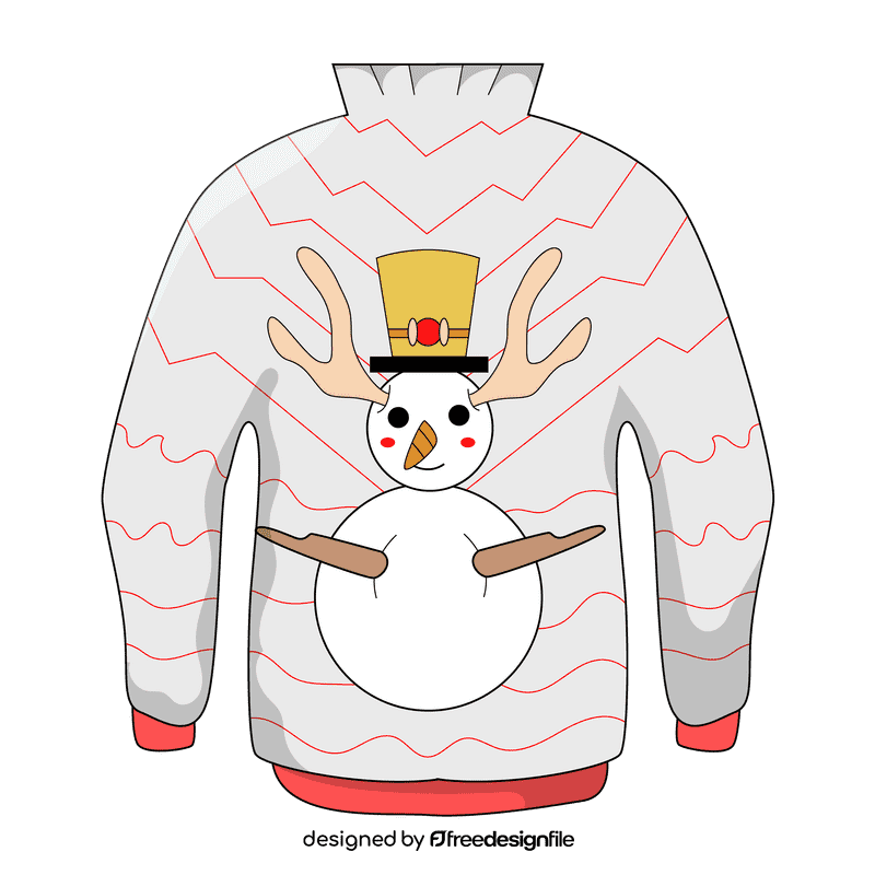 Ugly christmas sweater snowman clipart
