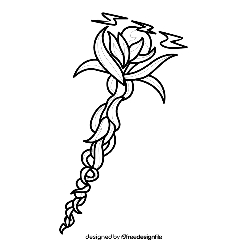 Wand nature black and white clipart