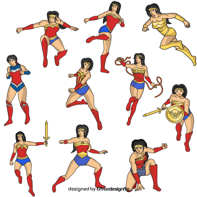 Wonder Woman Set vector