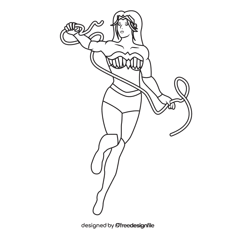 Wonder Woman Earth One black and white clipart