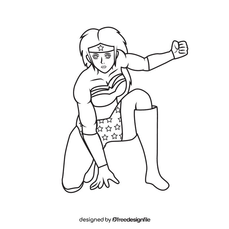 Wonder Woman First black and white clipart