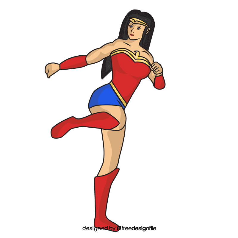 Wonder Woman Kick clipart
