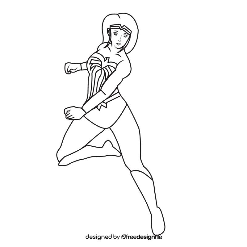 Wonder Woman New black and white clipart
