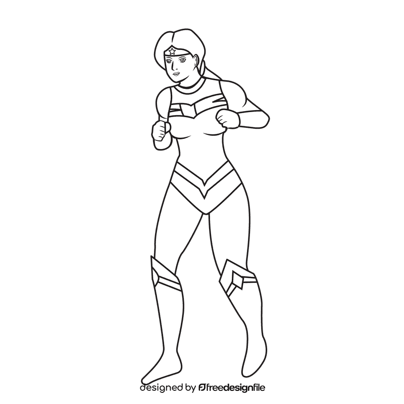Wonder Woman War black and white clipart