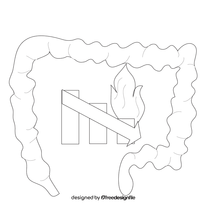 Intestine reduces acidity black and white clipart