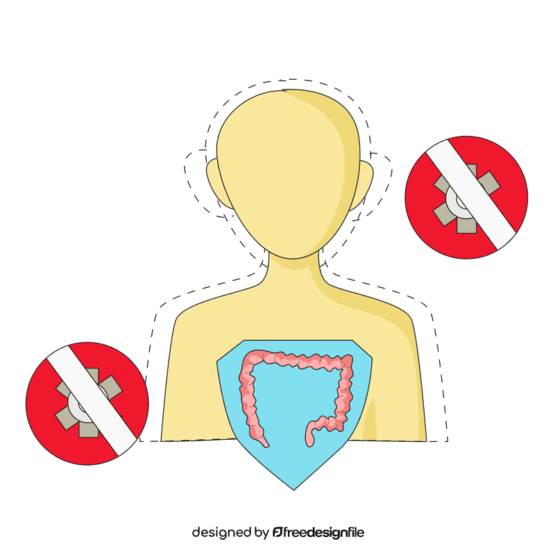 Intestine strong immune system clipart