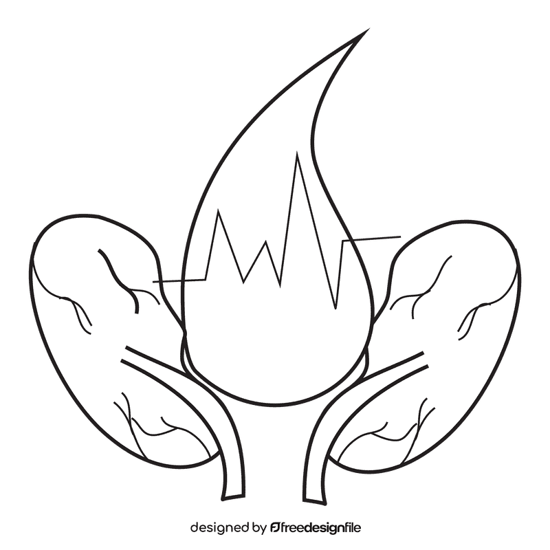 Kidney control pressure blood black and white clipart