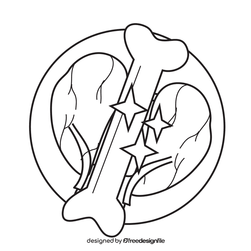 Kidney maintain bone health black and white clipart