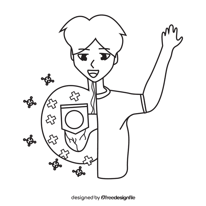 Liver human antybody black and white clipart
